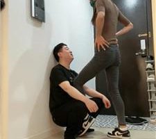 【苒溪】皮裤女神S-AJ白棉袜气味辱/踢裆 bf45105