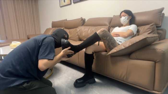 【卫校小琳殿下】长靴白袜首调 YC-250514-4